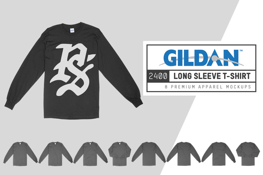 Gildan 2400 Long Sleeve T-shirt Mockups