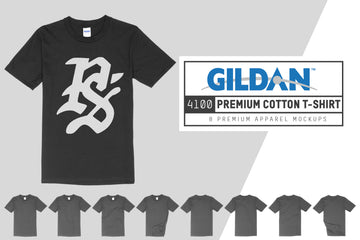 Gildan 4100 Premium Cotton T-Shirt Mockups