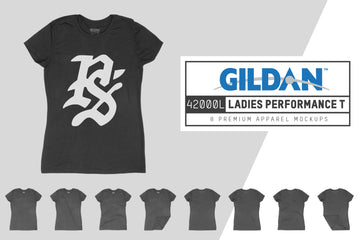Gildan 42000L Ladies Performance T-Shirt Mockups