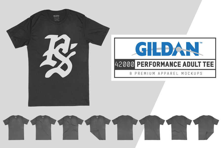 Gildan 42000 Performance Adult T-Shirt Mockups
