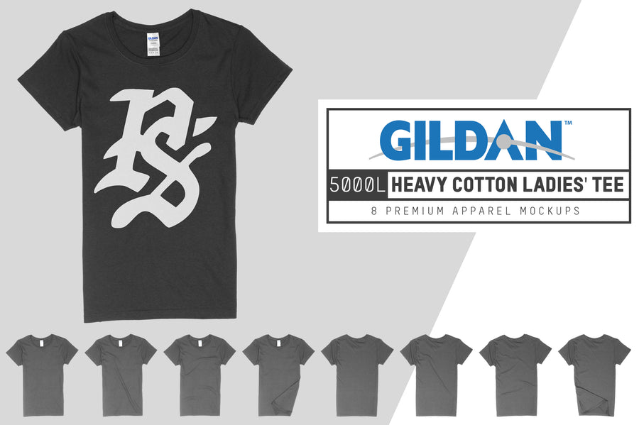Gildan 5000L Heavy Cotton Ladies T-Shirt Mockups