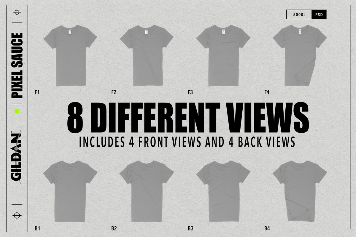 Gildan 5000L Heavy Cotton Ladies T-Shirt Mockups