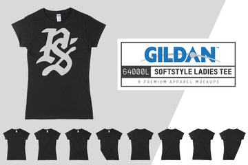 Gildan 64000L Women's Fitted T-Shirt Mockups