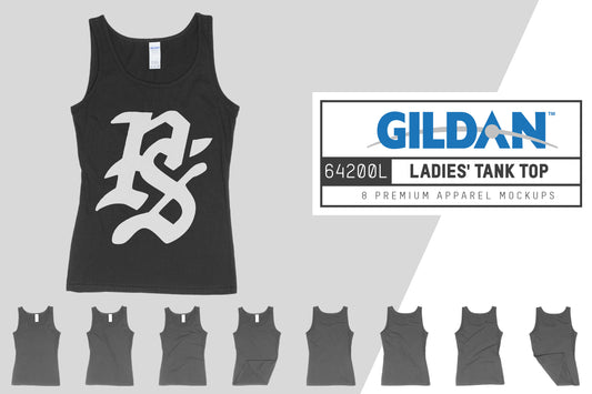 Gildan 64200L Ladies' Tank Top Mockups