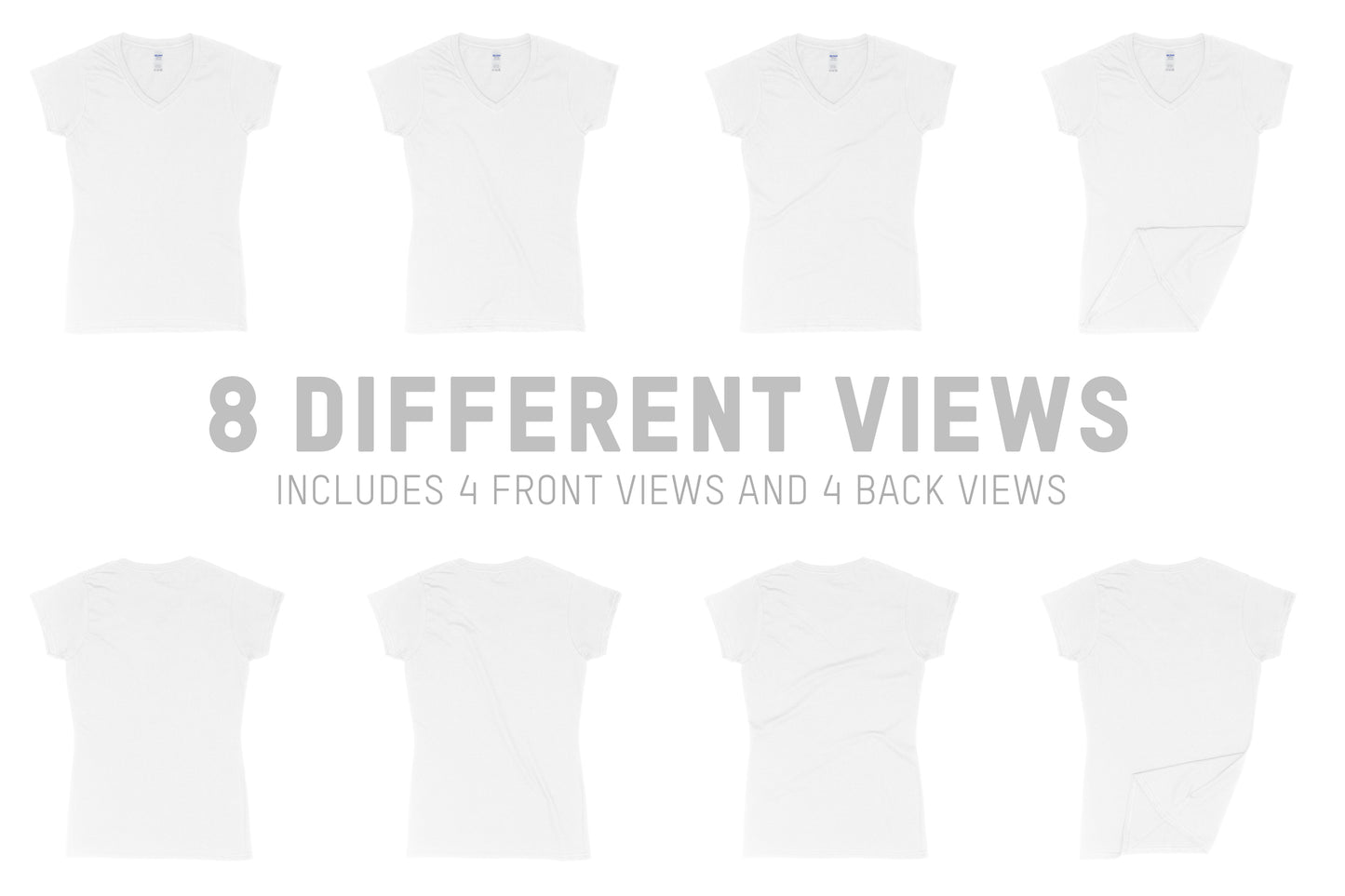 Gildan 64V00L Ladies' V-Neck T-Shirt Mockups