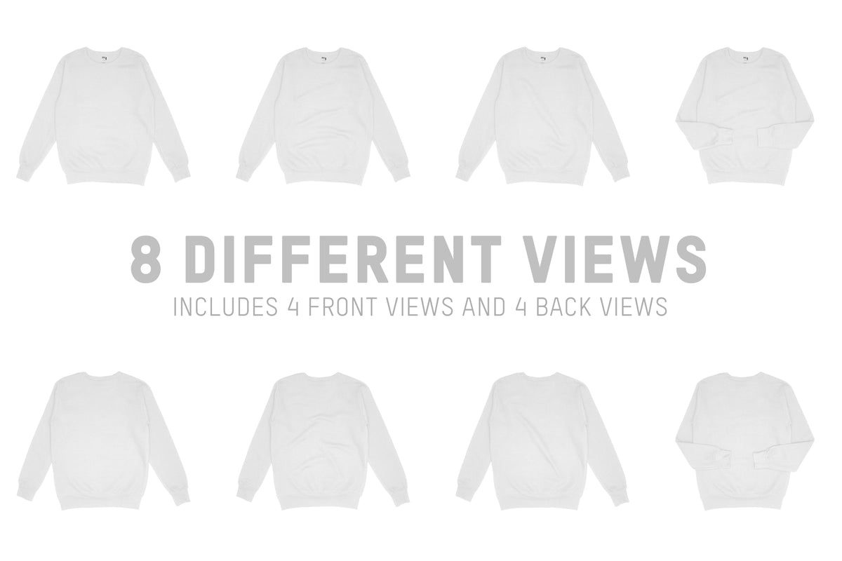 Gildan HF000 Hammer Crewneck Sweatshirt Mockups