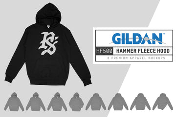 Gildan HF500 Hammer Fleece Hood Mockups