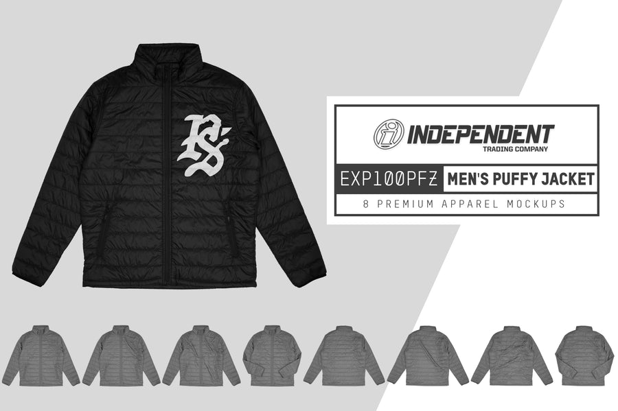 Independent EXP100PFZ Men's Puffy Jacket Mockups