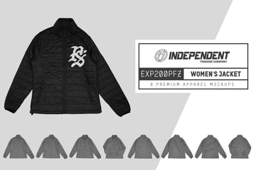 Independent EXP200PFZ Women's Jacket Mockups
