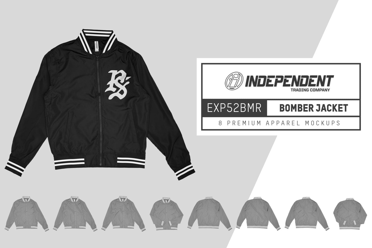 Independent EXP52BMR Bomber Jacket Mockups