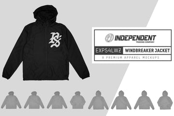 Independent EXP54LWZ Windbreaker Jacket Mockups