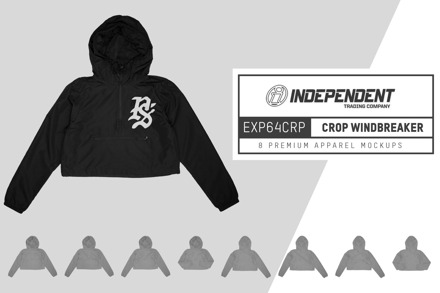 Independent EXP64CRP Crop Windbreaker Mockups