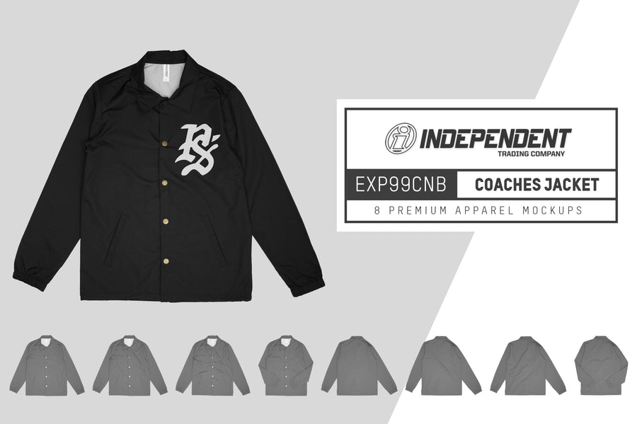 Independent EXP99CNB Coaches Jacket Mockups