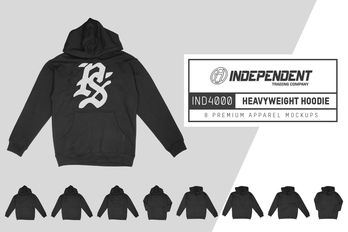 Independent IND4000 Heavyweight Hoodie Mockups