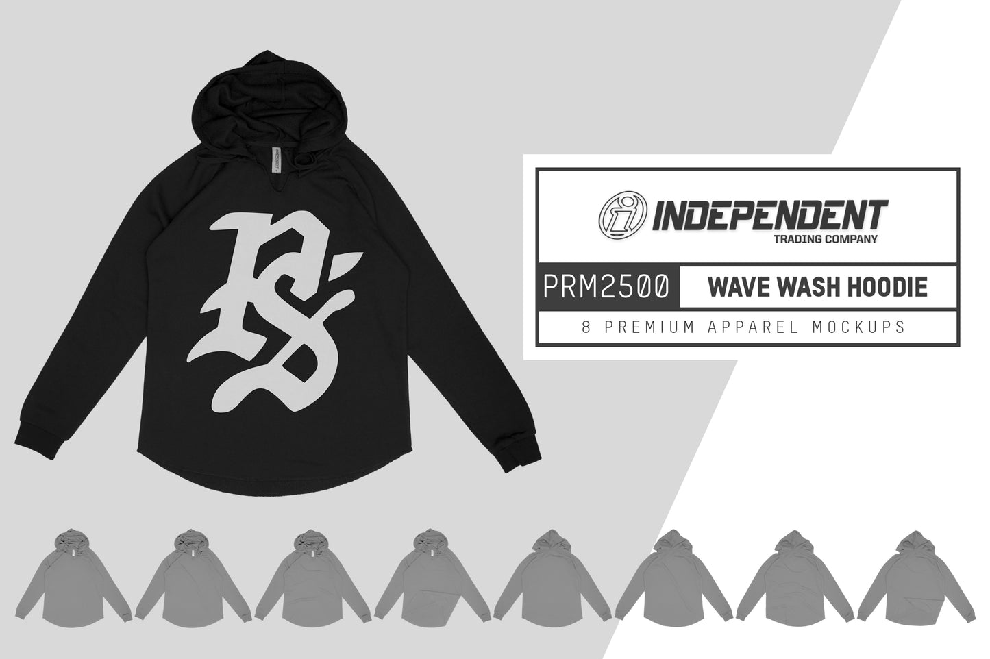 Independent PRM2500 California Wave Wash Hoodie Mockups