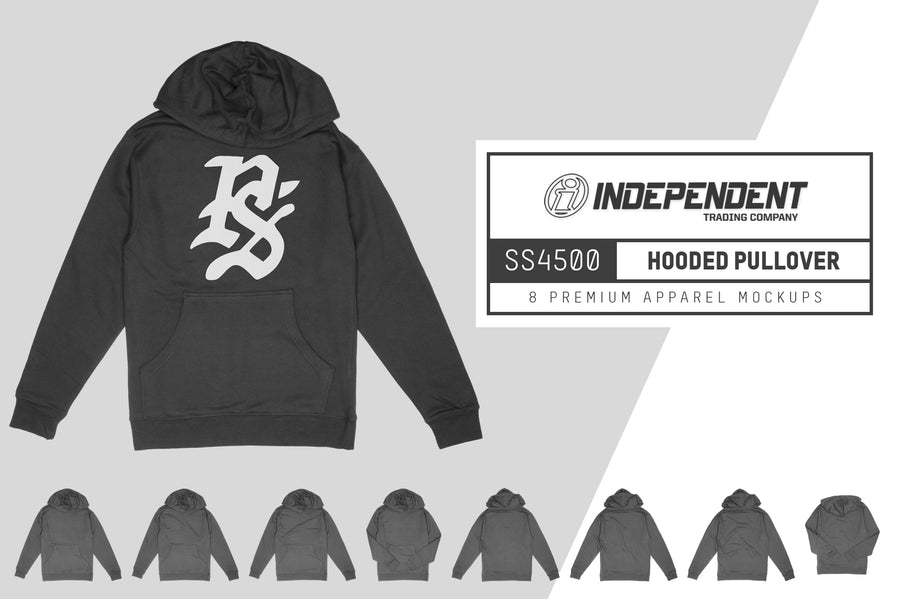 Independent SS4500 Hooded Pullover Mockups
