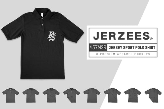 Jerzees 437MSR Sport Polo Shirt Mockups