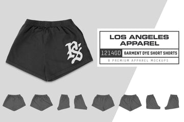 Los Angeles Apparel 1214GD Garment Dye Short Shorts Mockups