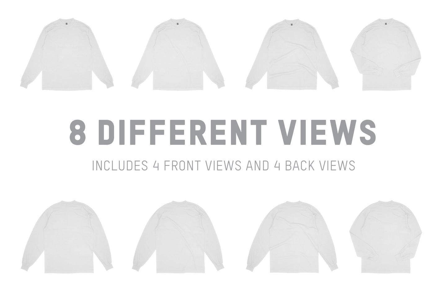 Los Angeles Apparel 1807GD Longsleeve T-Shirt Mockups