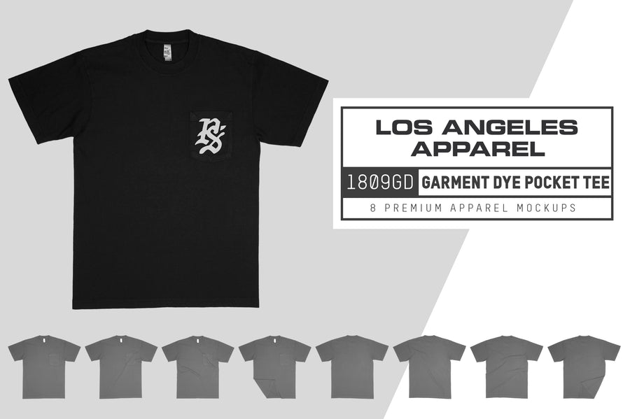 Los Angeles Apparel 1809GD Pocket T-Shirt Mockups