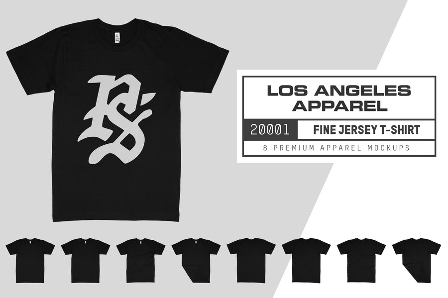 Los Angeles Apparel 20001 Fine Jersey T-Shirt Mockups
