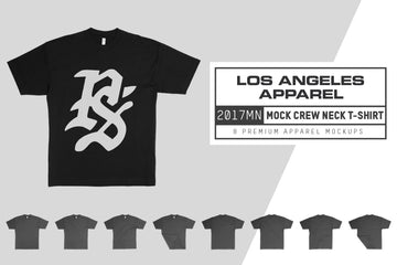 Los Angeles Apparel 2017MN Mock Neck T-Shirt Mockups