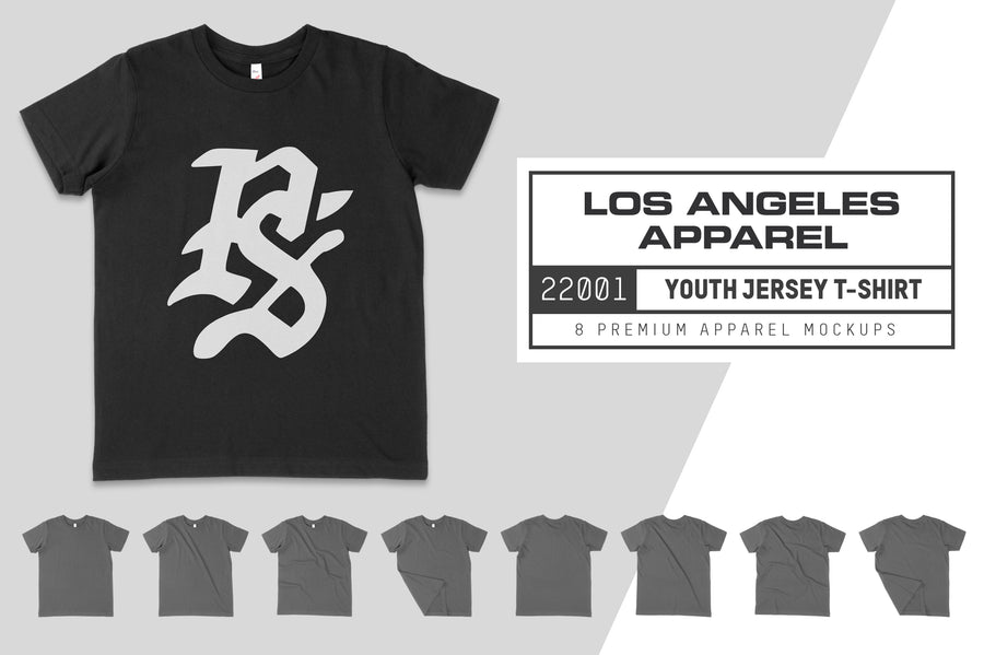 Los Angeles Apparel 22001 Youth T-Shirt Mockups