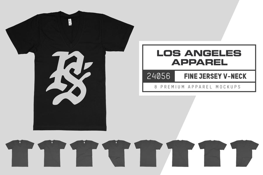 Los Angeles Apparel 24056 V-Neck T-Shirt Mockups
