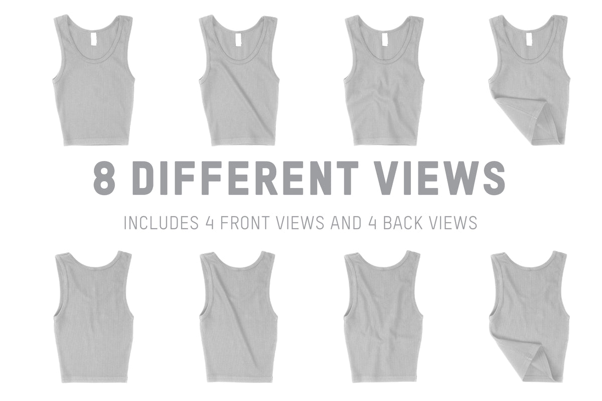 Los Angeles Apparel 3380GD Rib Crop Tank Mockups