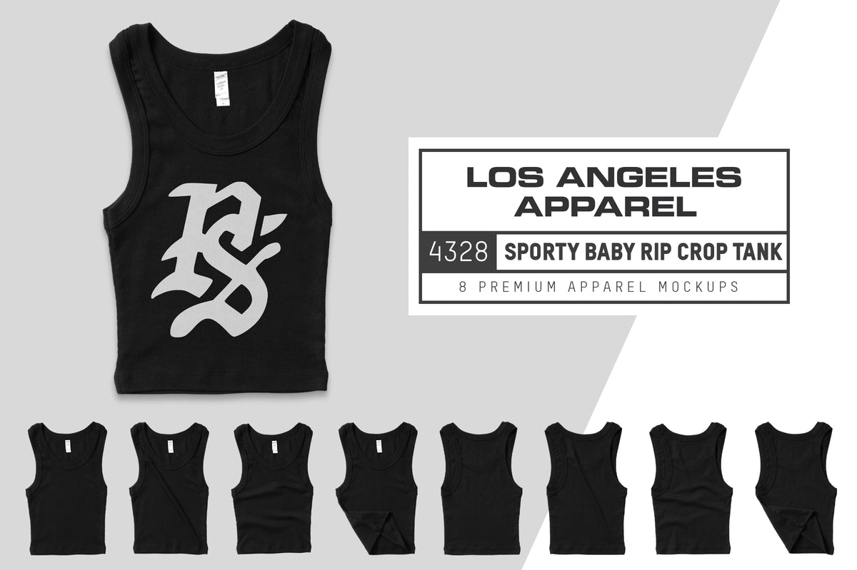 Los Angeles Apparel 4328 Sporty Baby Rip Crop Tank Mockups