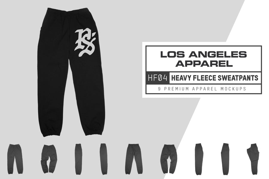 Los Angeles Apparel HF04 Heavy Fleece Pants Mockups