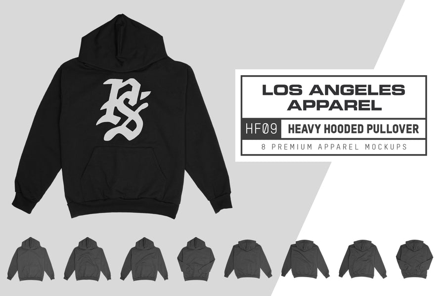 Los Angeles Apparel HF09 Hooded Sweatshirt Mockups