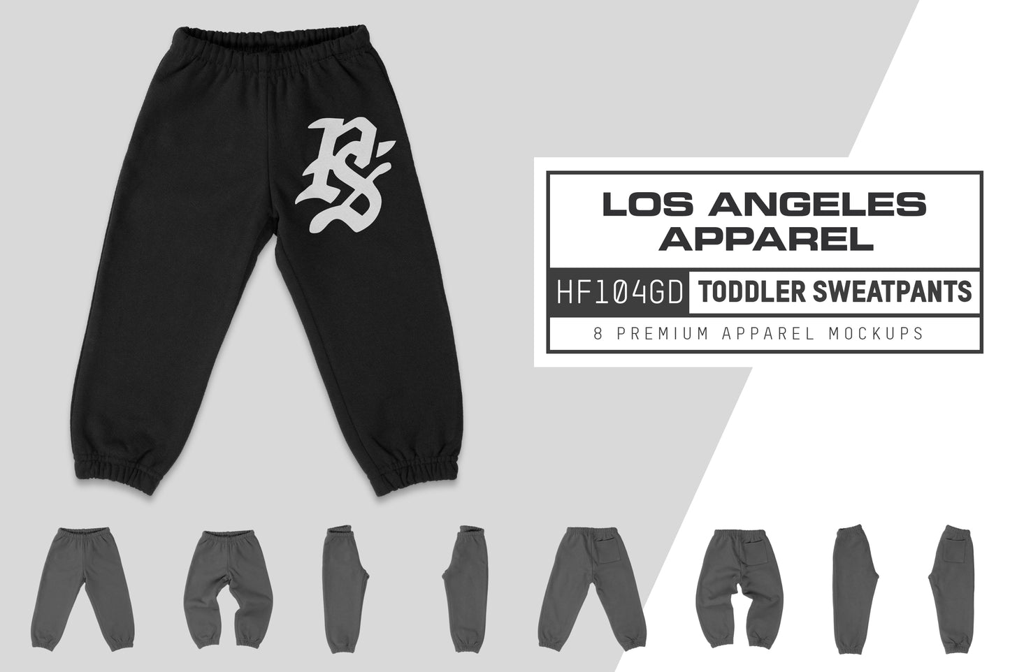 Los Angeles Apparel HF104GD Toddler Sweatpants Mockups