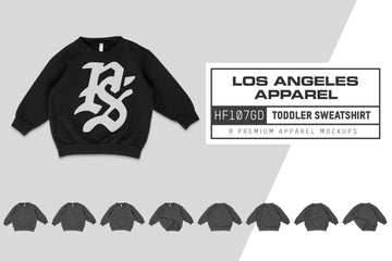 Los Angeles Apparel HF107GD Toddler Sweatshirt Mockups