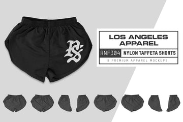 Los Angeles Apparel RNF304 Nylon Shorts Mockups