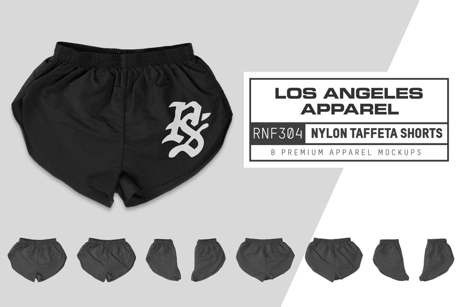 Los Angeles Apparel RNF304 Nylon Shorts Mockups
