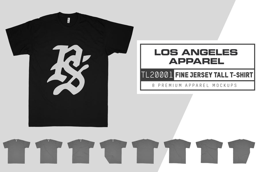 Los Angeles Apparel TL2001 Tall T-Shirt Mockups