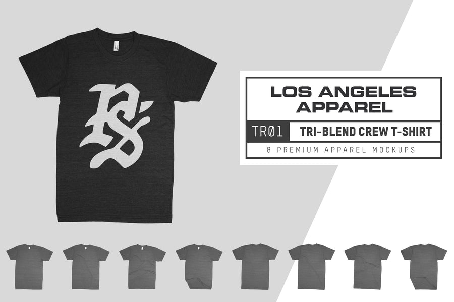 Los Angeles Apparel TR01 Triblend T-Shirt Mockups