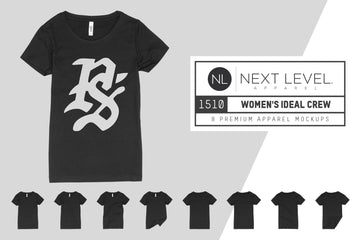 Next Level 1510 Women's Ideal Crewneck T-Shirt Mockups