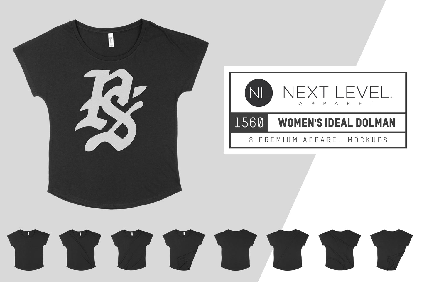 Next Level 1560 Women's Ideal Dolman Mockups