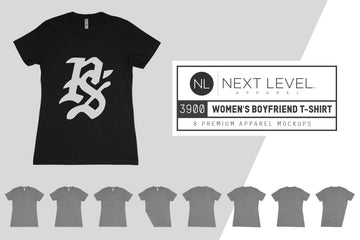 Next Level 3900 Women's Boyfriend T-Shirt Mockups