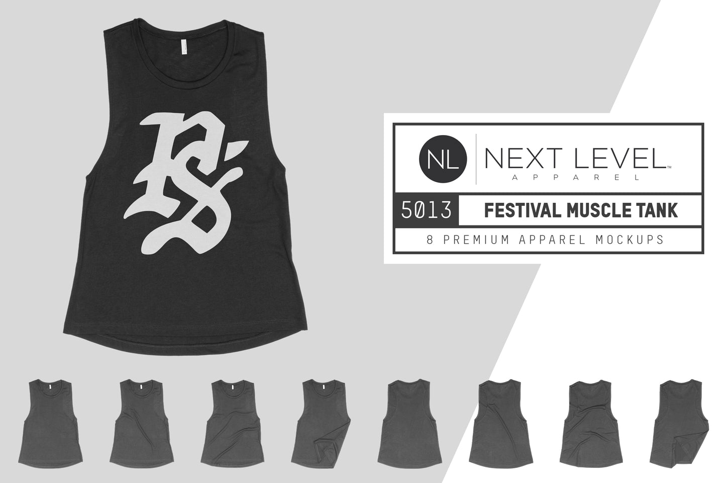 Next Level 5013 Festival Muscle Tank Mockups