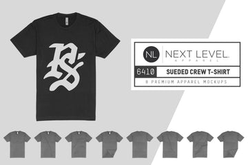 Next Level 6410 Sueded Crew T-Shirt Mockups