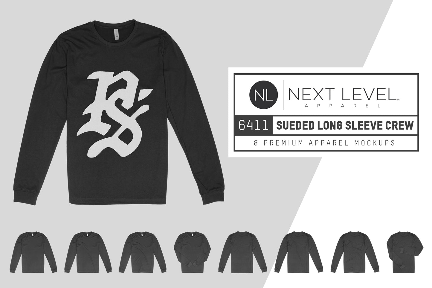 Next Level 6411 Long Sleeve Crew Mockups