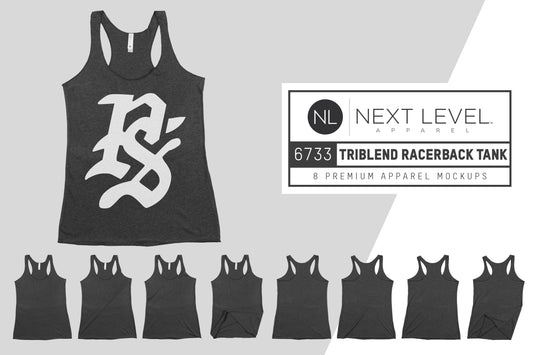 Next Level 6733 Women's Triblend Racerback Tank Mockups