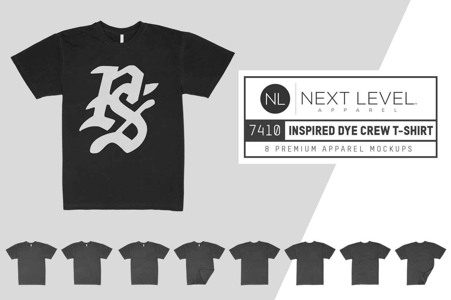 Next Level 7410 Inspired Dye T-Shirt Mockups