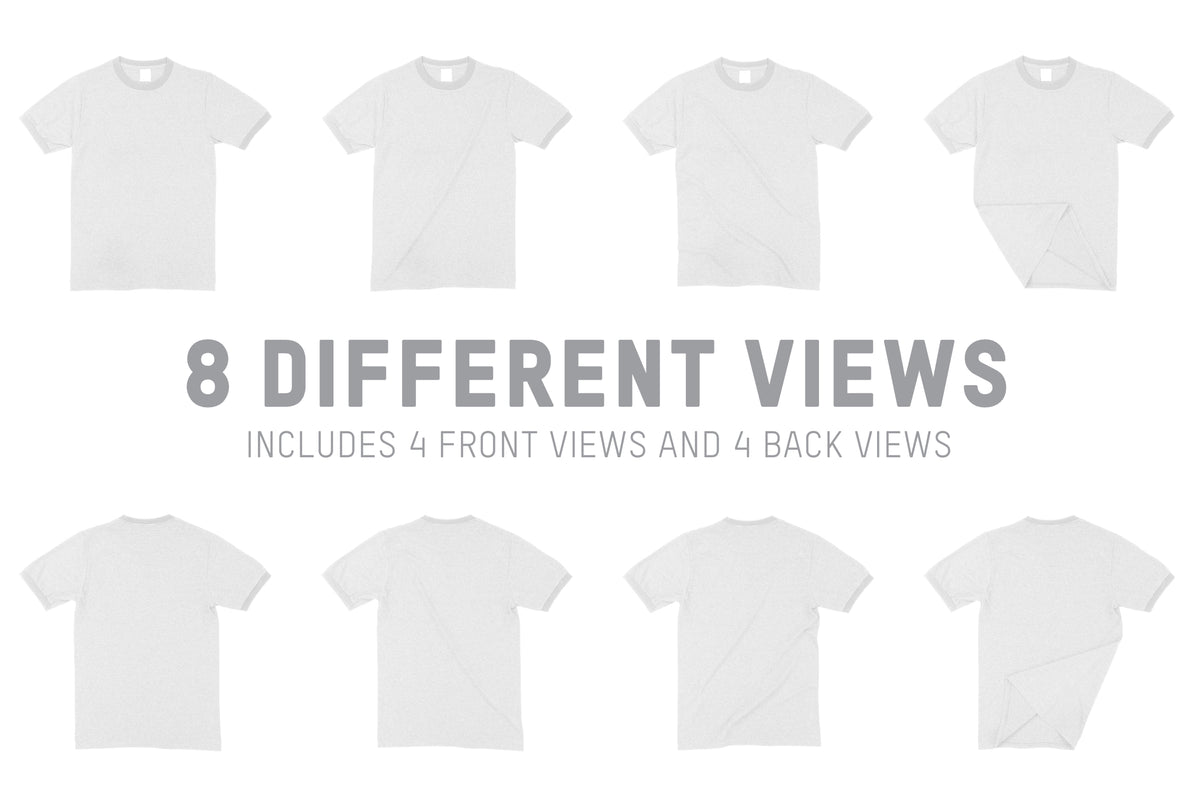 Port & Company PC54R Core Ringer T-Shirt Mockups
