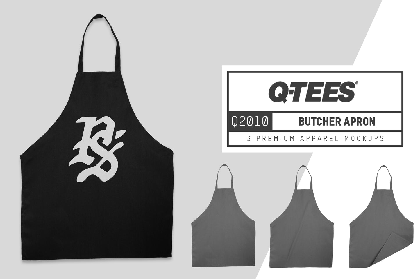 QTees Q2010 Butcher Apron Mockups