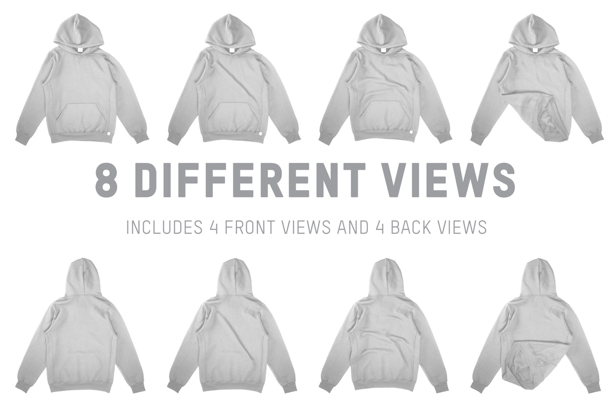 Russell Athletic 695HBM Dri-Power Fleece Hoodie Mockups