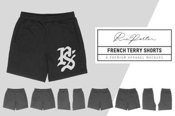 Rue Porter French Terry Shorts Mockups
